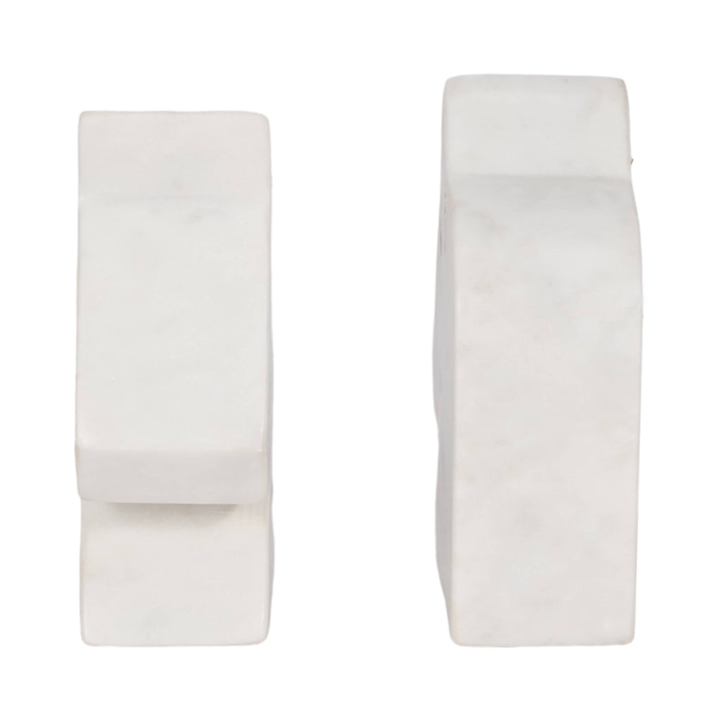 Bookends Set of 2 - White Marble Majestic Horse Head, 6 in.