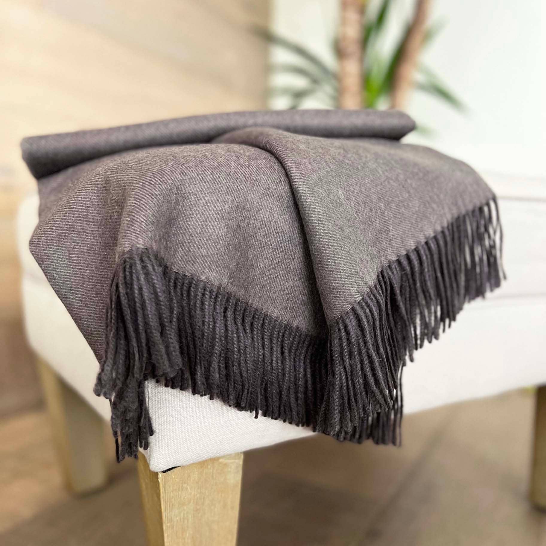 100% Baby Alpaca Throw - Truffle