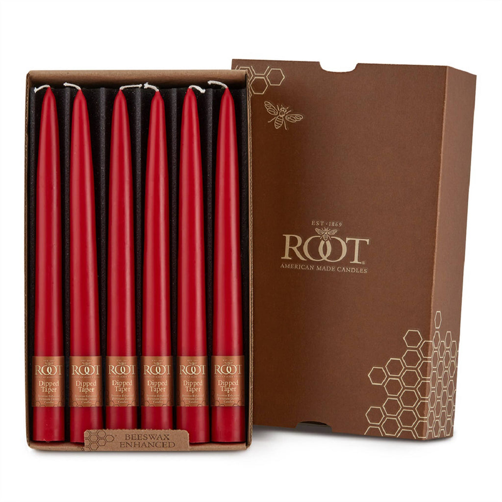 Root Hand Dipped Taper Candles Box Of 12