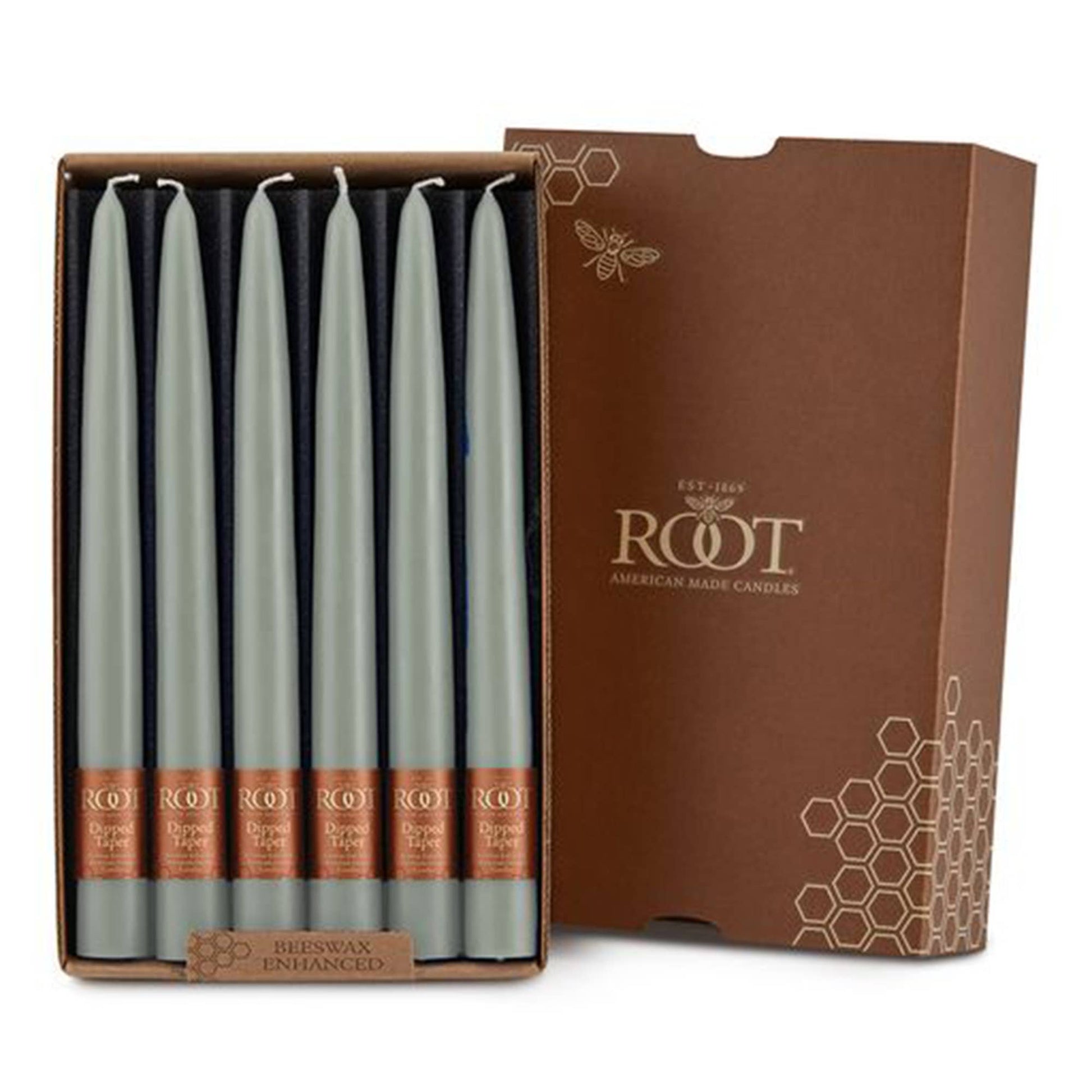 Root Hand Dipped Taper Candles Box Of 12