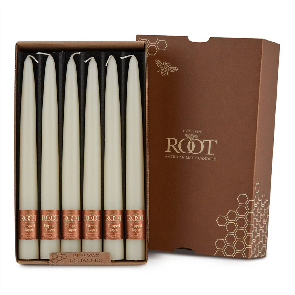 Root Hand Dipped Taper Candles Box Of 12