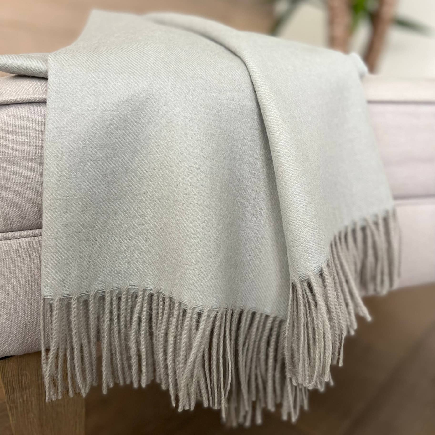 100% Baby Alpaca Throw - London Fog
