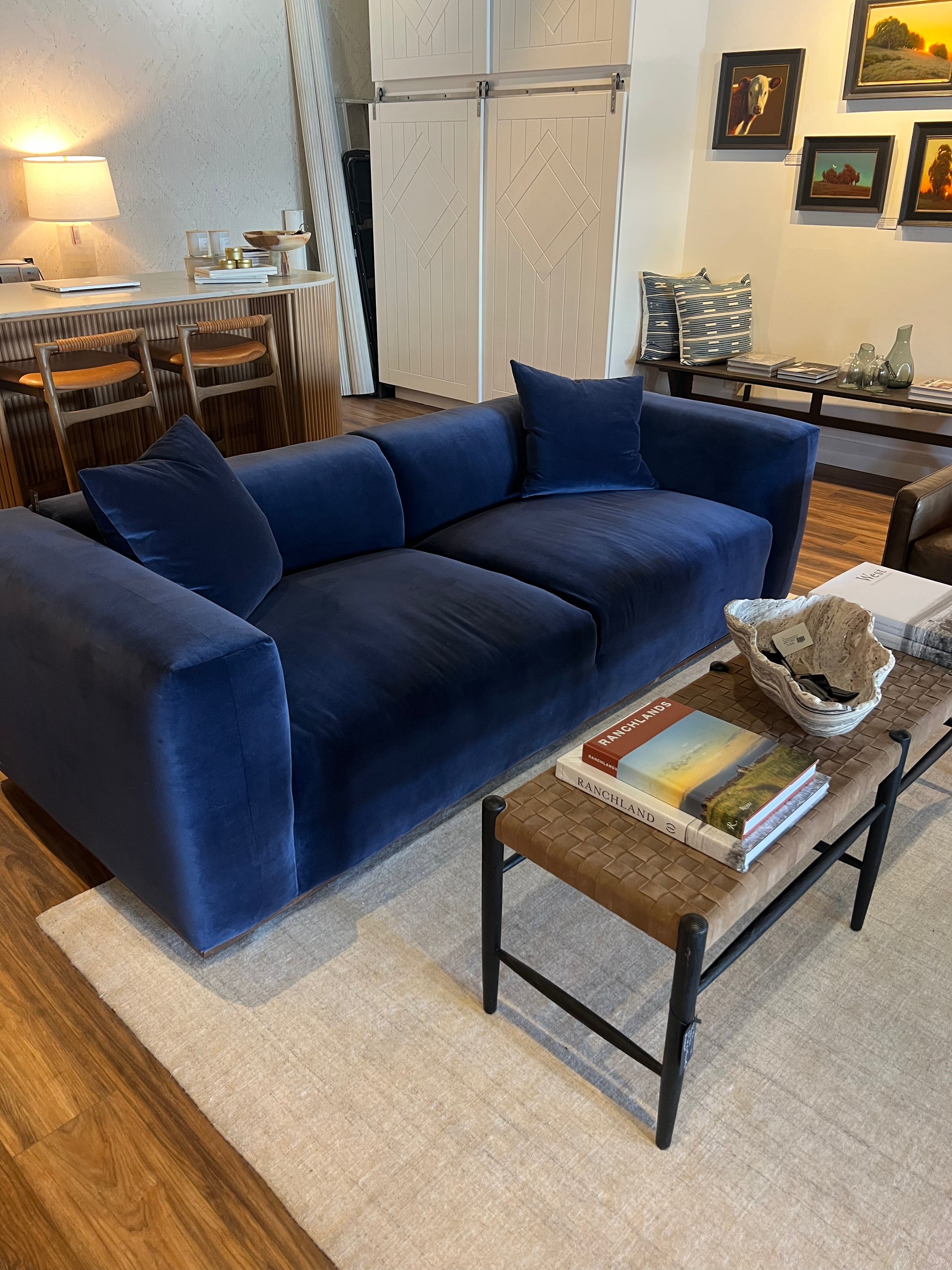 Bench Made Velvet Custom Sofa