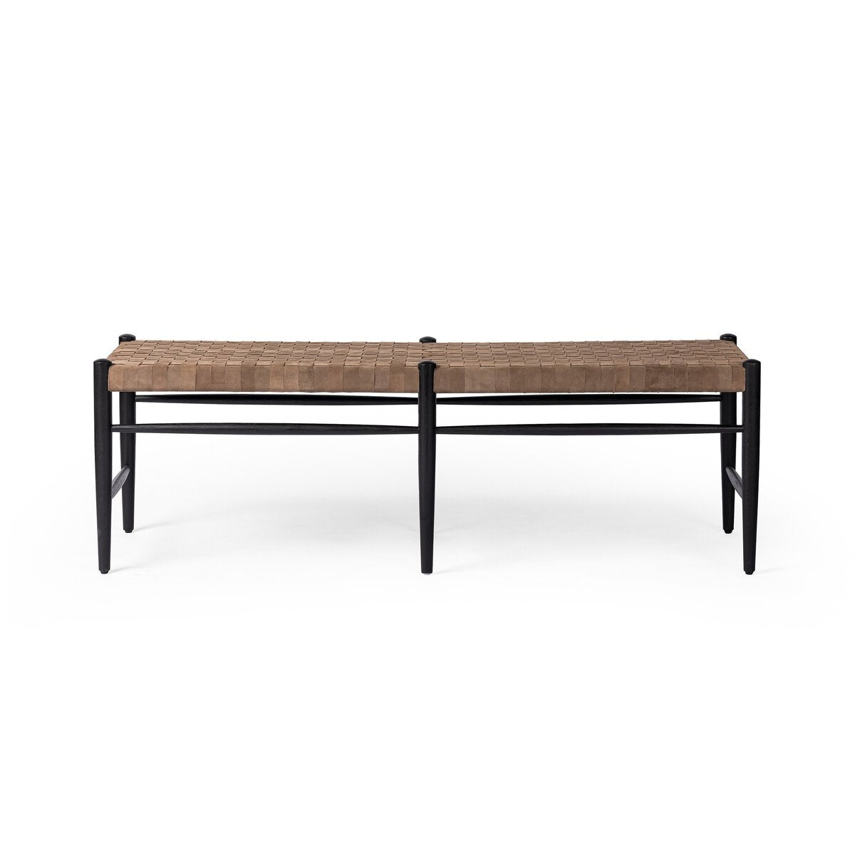 Suede & Oak Bench