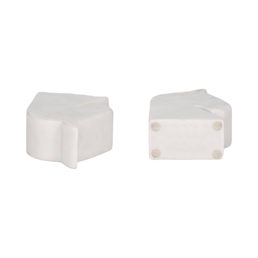 Bookends Set of 2 - White Marble Majestic Horse Head, 6 in.
