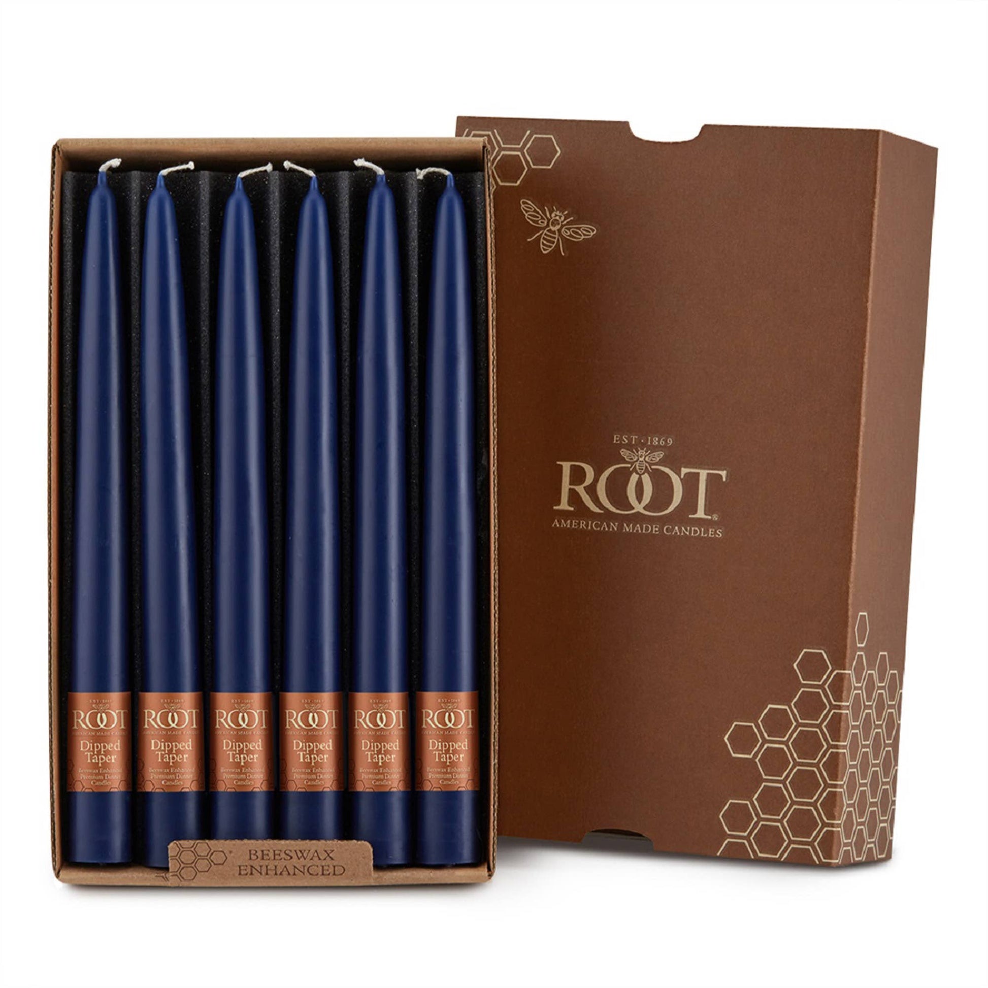 Root Hand Dipped Taper Candles Box Of 12